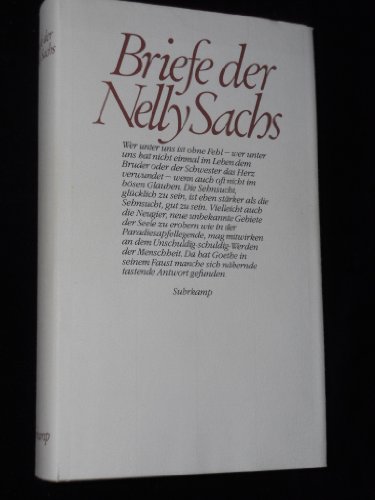 Imagen de archivo de Briefe der Nelly Sachs a la venta por medimops