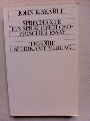 Imagen de archivo de Sprechakte. Ein sprachphilosophischer Essay a la venta por medimops