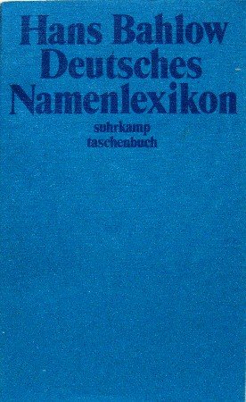 Deutsches Namenlexikon - Hans-bahlow