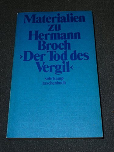 9783518068175: Materialien zu Hermann Broch "Der Tod des Vergil" (Suhrkamp-Taschenbuch ; 317) (German Edition)