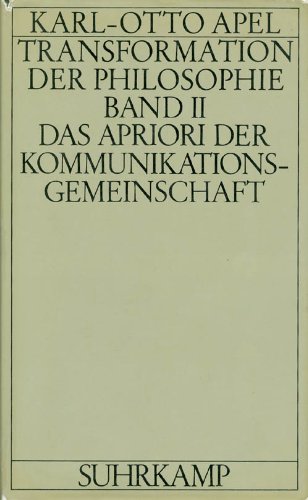 9783518073544: Das Apriori der Kommunikationsgemeinschaft. (Bd. 2): Bd. 2