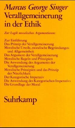 9783518073964: Verallgemeinerung in der Ethik (Livre en allemand)