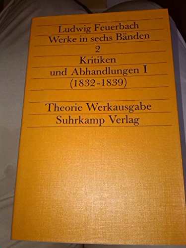 9783518074183: Kritiken und Abhandlungen I (1832 - 1839) (Werke in sechs Bnden, Band 2)