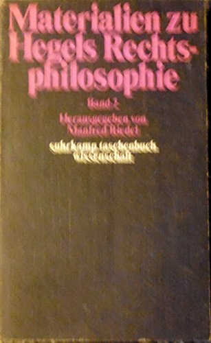 Beispielbild fr Materialien zu Hegels Rechtsphilosophie. Band 2. zum Verkauf von medimops