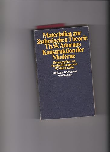 9783518077221: Materialien zur asthetischen Theorie Theodor W. Adornos: Konstruktion der Moderne
