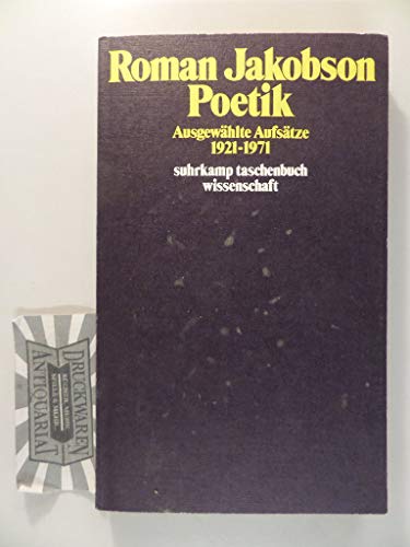 Poetik. Ausgewählte Aufsätze 1921-1971