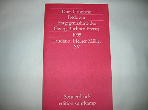 Den KoÌˆrper zerbrechen: Rede zur Entgegennahme des Georg-BuÌˆchner-Preises 1995 (Edition Suhrkamp) (German Edition) (9783518091784) by GruÌˆnbein, Durs