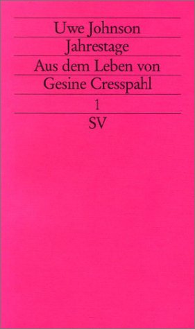 Jahrestage, 4 BÃ¤nde. Aus dem Leben von Gesine Cresspahl (9783518096024) by Johnson, Uwe