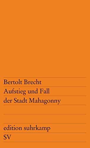 Beispielbild fr Aufstieg Und Fall Der Stadt Mahagonny Oper zum Verkauf von Blackwell's