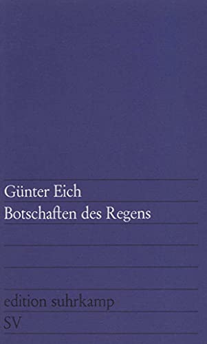 Edition Suhrkamp, Nr.48, Botschaften des Regens (9783518100486) by Eich, GÃ¼nter