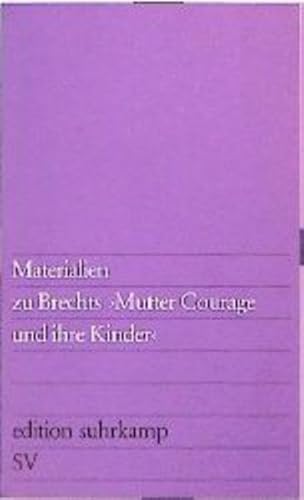 Stock image for Materialien zu Brechts "Mutter Courage und ihre Kinder". [zsgest. von Werner Hecht] for sale by antiquariat rotschildt, Per Jendryschik