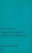 Imagen de archivo de Edition Suhrkamp, Nr.86, Ausgewählte Gedichte (German Edition) a la venta por ThriftBooks-Dallas