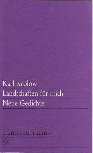 9783518101469: Landschaften fr dich. Neue Gedichte