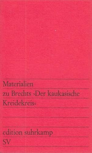 Imagen de archivo de Materialien zu Brechts "Der kaukasische Kreidekreis" a la venta por medimops