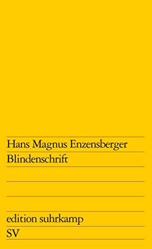 9783518102176: Enzensberger, H: Blindenschrift