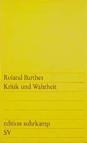 9783518102183: Kritik und Wahrheit.