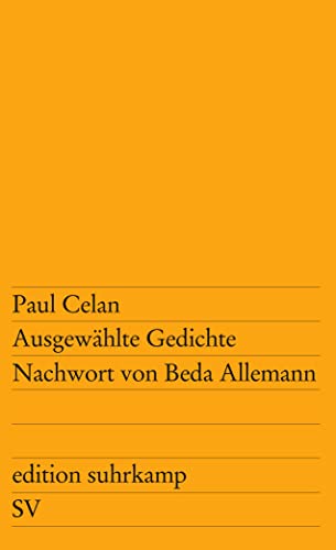Beispielbild für Ausgewählte Gedichte: Zwei Reden (edition suhrkamp) zum Verkauf von medimops