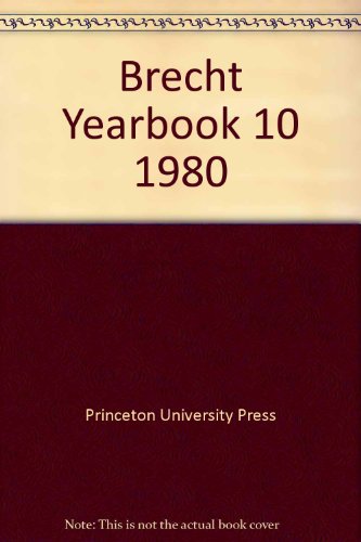 9783518104323: Brecht Yearbook 10, 1980
