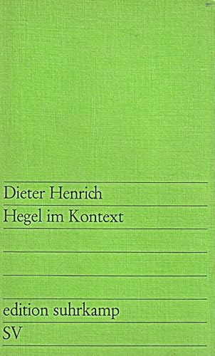 9783518105108: Hegel im Kontext