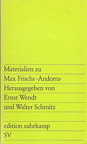 9783518106532: Materialien zu Max Frischs "Andorra" (Edition Suhrkamp ; 653) (German Edition)
