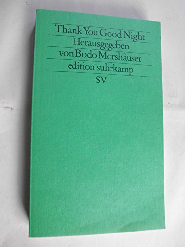 Stock image for Thank you and Good Night for sale by Storisende Versandbuchhandlung