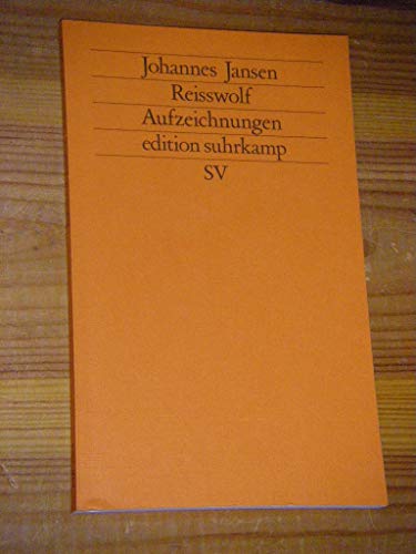 Stock image for Reisswolf: Aufzeichnungen (edition suhrkamp) for sale by medimops