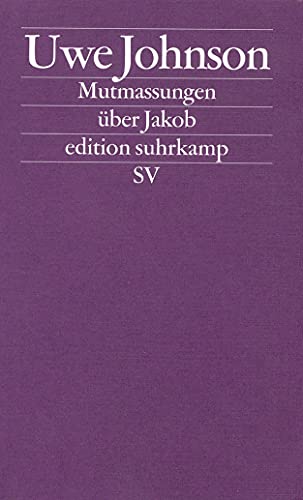 9783518118184: Mutmassungen uber Jakob: 1818