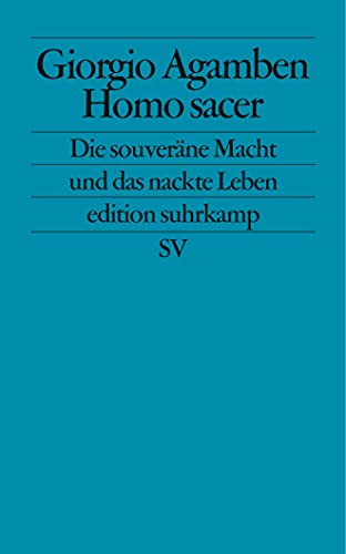 Beispielbild für Homo sacer: Die souveräne Macht und das nackte Leben (edition suhrkamp) zum Verkauf von medimops