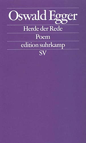 Beispielbild fr Herde der Rede: Poem (edition suhrkamp) zum Verkauf von medimops