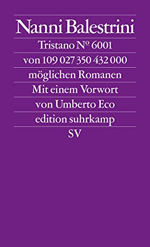Stock image for Tristano: Multipler Roman in Einzelausgaben (edition suhrkamp) for sale by medimops