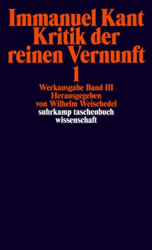 9783518276556: Werkausgabe, Bd.3-4, Kritik der reinen Vernunft, 2 Bde.