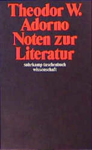 Noten zur Literatur - Tiedemann, Rolf und Theodor W. Adorno