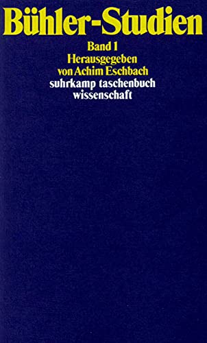 Imagen de archivo de Bhler-Studien. Zwei Bnde: Band 1: BD 1 (suhrkamp taschenbuch wissenschaft) a la venta por medimops