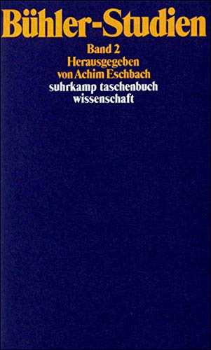 Beispielbild fr Bhler-Studien; Teil: Bd. 2. Suhrkamp-Taschenbuch Wissenschaft ; 482 zum Verkauf von Buchhandlung Neues Leben