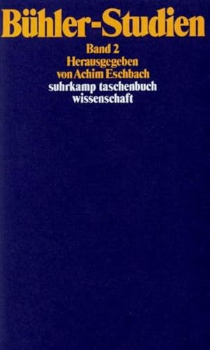 Imagen de archivo de Bhler-Studien. Zwei Bnde: Band 2: BD 2 (suhrkamp taschenbuch wissenschaft) a la venta por medimops