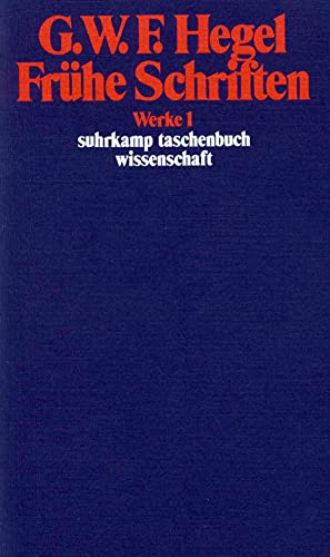 9783518282014: Werke Bd 1 Fruehe Schriften: Werke in 20 Bnden, Band 1