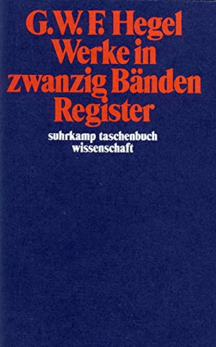 9783518282212: Werke in zwanzig Bnden. Register.