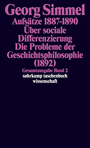 Beispielbild fr Simmel, G: Aufstze 1887 bis 1890 zum Verkauf von Blackwell's