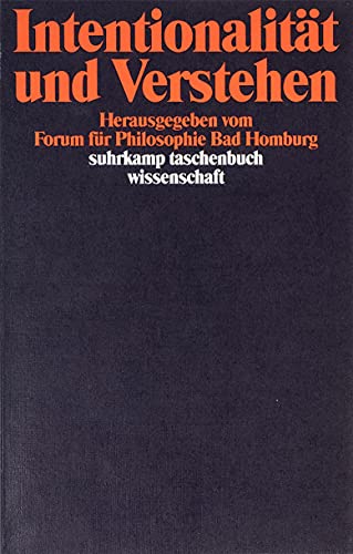 9783518284568: Intentionalitt und Verstehen (Suhrkamp Taschenbuch Wissenschaft)