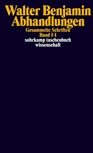 9783518285312: Gesammelte Schriften I. Abhandlungen.