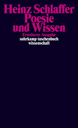 Stock image for Schlaffer, H: Poesie und Wissen for sale by Blackwell's