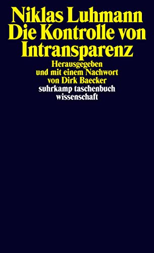 Imagen de archivo de Die Kontrolle von Intransparenz -Language: german a la venta por GreatBookPrices