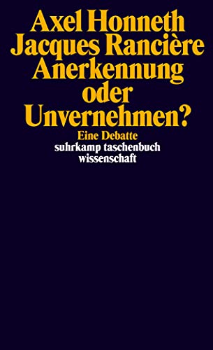 Beispielbild fr Anerkennung oder Unvernehmen?: Eine Debatte (suhrkamp taschenbuch wissenschaft) zum Verkauf von medimops