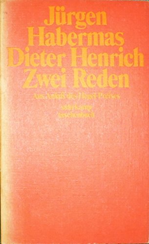 Stock image for Zwei Reden. for sale by SKULIMA Wiss. Versandbuchhandlung