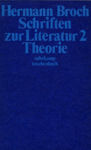 Schriften zur Literatur II [Neubuch] Theorie. Kommentierte Werkausgabe Band 9/2. - Broch, Hermann