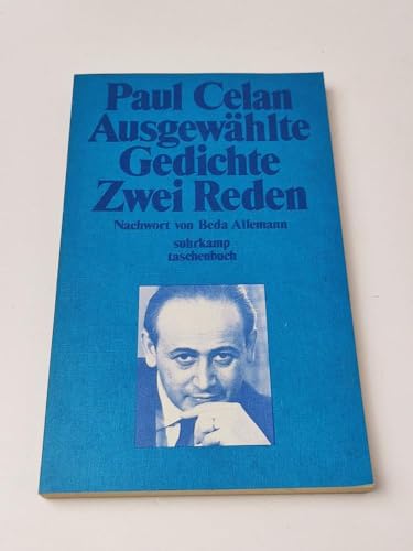 Imagen de archivo de Ausgewhlte Gedichte /Zwei Reden (Suhrkamp Taschenbcher) a la venta por Versandantiquariat Felix Mcke