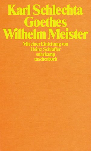 Stock image for Goethes Wilhelm Meister for sale by medimops