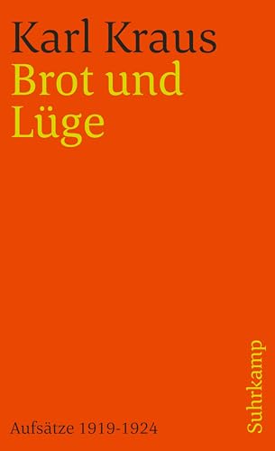 9783518378267: Brot und Lüge. Aufsätze 1919-1924, Bd 16