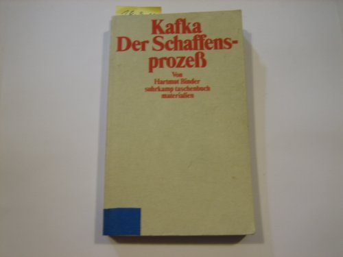 Kafka: Der Schaffensprozess (Suhrkamp Taschenbuch Materialien) (German Edition) (9783518385265) by Hartmut Binder