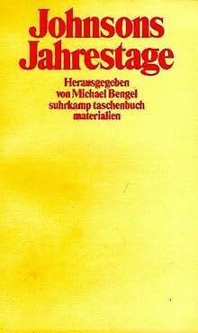 9783518385579: Johnsons "Jahrestage" (Suhrkamp Taschenbuch Materialien) (German Edition)